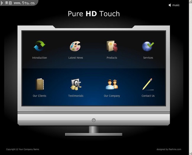 Pure HD Template, Free Flash Website, ActionScript 3.jpg